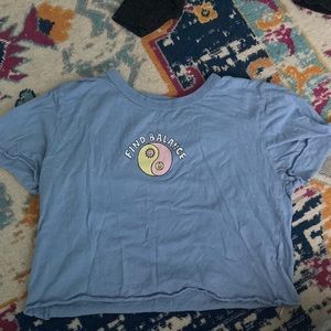 PS/LA Blue Crop top shirt. Medium.